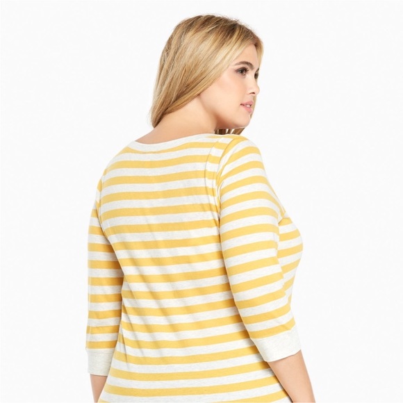 Torrid Striped 3/4 Sleeve Tee - Picture 3 of 6